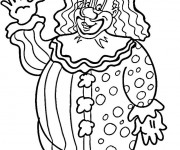 Coloriage Un gros clown te salue