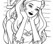 Coloriage et dessins gratuit Barbie coiffure à imprimer