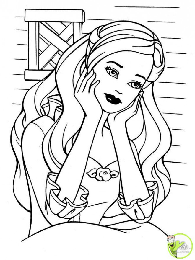Coloriage et dessins gratuits Barbie coiffure à imprimer