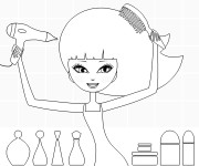 Coloriage et dessins gratuit Coiffure pour fille à imprimer