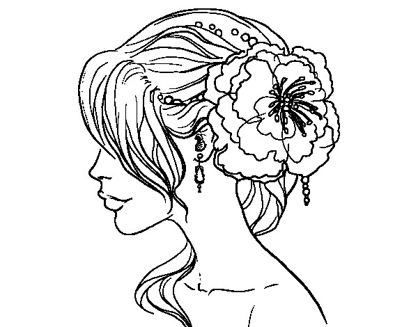 Coloriage et dessins gratuits Coupe de cheveux femme à imprimer