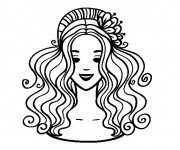 Coloriage Coupe de cheveux femme facile