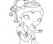 Coloriage coupe de cheveux pour fille