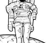 Coloriage Astronaute couleur