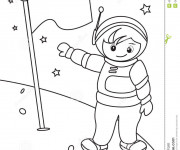 Coloriage Astronaute lune