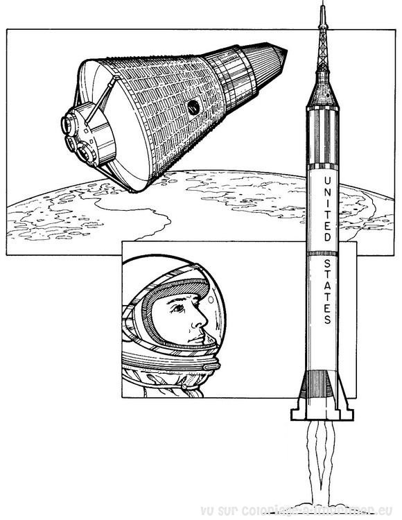 Coloriage et dessins gratuits Cosmonaute 52 à imprimer