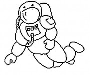 Coloriage Cosmonaute dessin facile