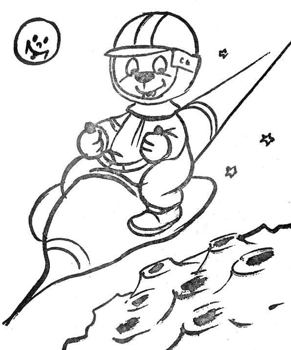 Coloriage et dessins gratuits Cosmonaute sur son fusée à imprimer