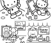 Coloriage Hello Kitty Cosmonaute