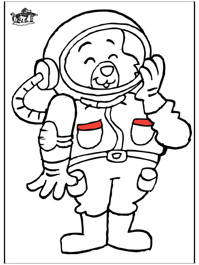 Coloriage Ours cosmonaute pour enfant dessin gratuit à ...