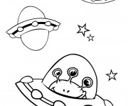 Coloriage et dessins gratuit Soucoupe volante à imprimer