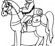 Coloriage Cheval Cowboy