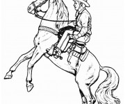 Coloriage Cheval de Cowboy portrait