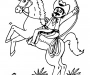Coloriage Cowboy à cheval