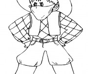 Coloriage et dessins gratuit Cowboy avec le visage masqué à imprimer