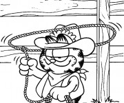 Coloriage Cowboy chat