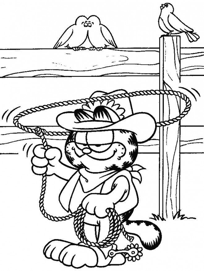 Coloriage et dessins gratuits Cowboy chat à imprimer