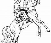 Coloriage Cowboy Cheval