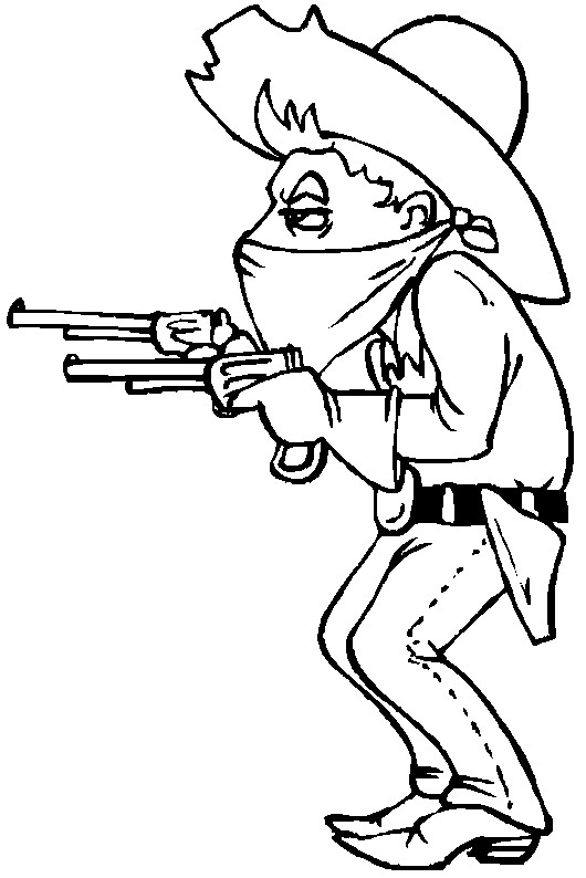 Coloriage et dessins gratuits Cowboy et pistolets à imprimer