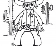 Coloriage et dessins gratuit Cowboy facile à imprimer