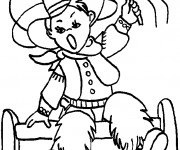 Coloriage Cowboy garçon dessin animé