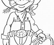 Coloriage et dessins gratuit Cowboy mignon à imprimer