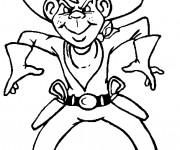 Coloriage Cowboy se pr&eacute;pare pour l'attaque