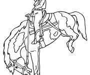 Coloriage Cowgirl cheval