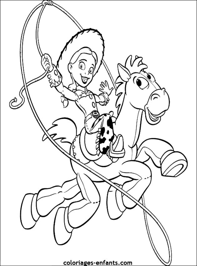 Coloriage et dessins gratuits Cowgirl et cheval disney à imprimer