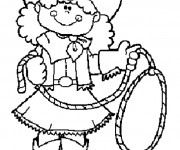 Coloriage et dessins gratuit Cowgirl mignonne à imprimer