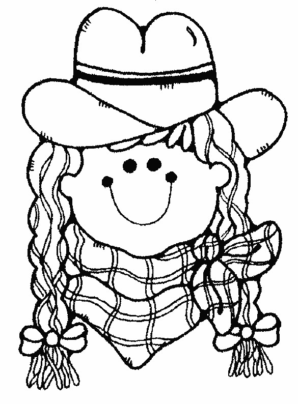 Coloriage et dessins gratuits Cowgirl souriante à imprimer