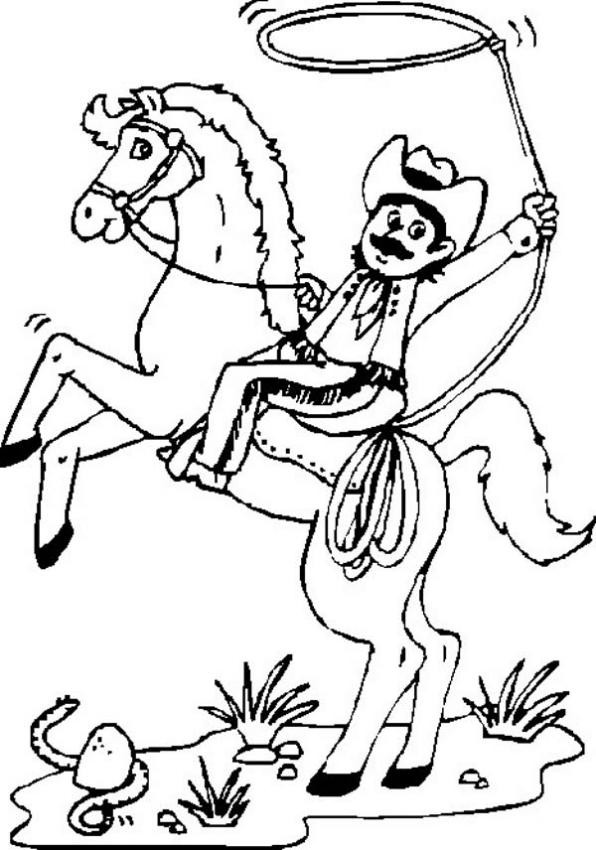 Coloriage et dessins gratuits Le Cowboy Western dessin à imprimer
