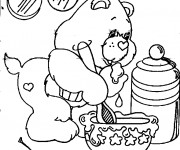 Coloriage Bisounours cuisine