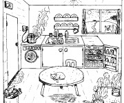 Coloriage Cuisine dessin simple
