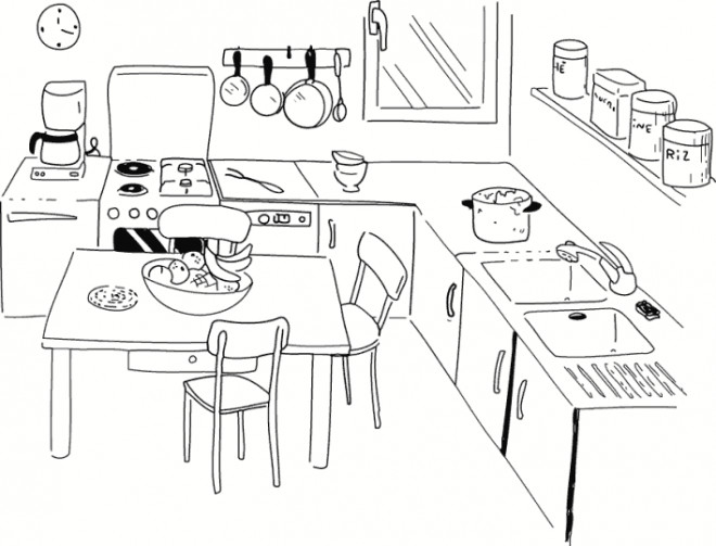 Coloriage Cuisine maternelle dessin gratuit à imprimer cuisine maternelle