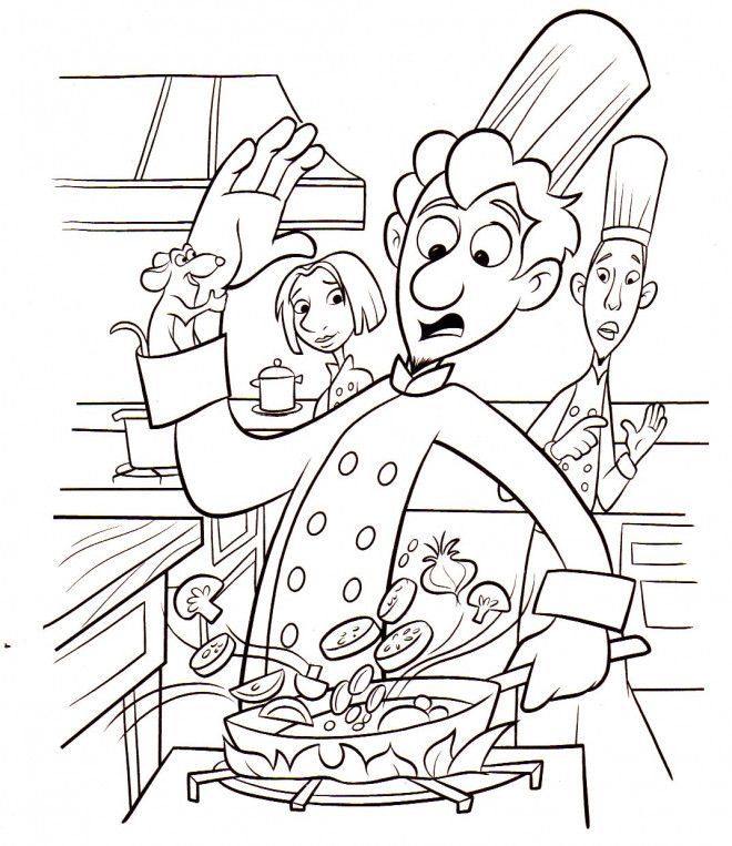 Coloriage et dessins gratuits Cuisinier dans la cuisine à imprimer