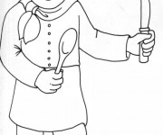 Coloriage Cuisinier et ustensiles