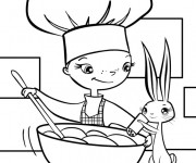 Coloriage et dessins gratuit Cuisinière et son lapin à imprimer