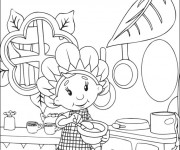 Coloriage Cuisini&egrave;re mignonne
