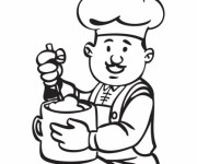 Coloriage Dessin de Chef cuisinier en ligne