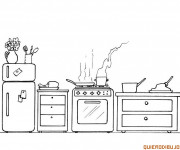 Coloriage Dessin de cuisine maternelle