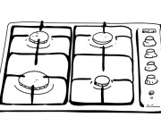 Coloriage Dessin de gaz de cuisine