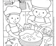 Coloriage Expérience de la cuisine