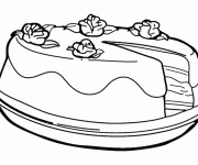 Coloriage Gâteau en couleur