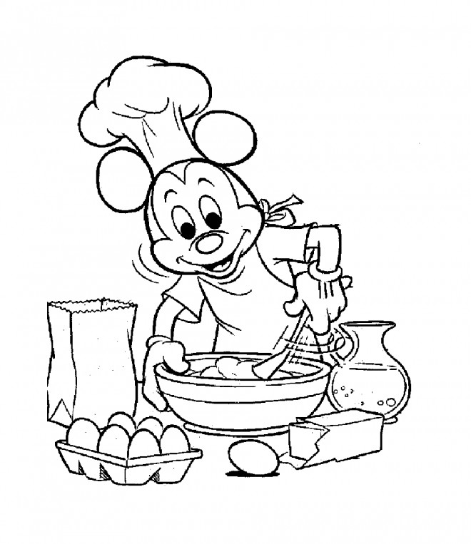 Coloriage et dessins gratuits Mickey Mouse Cuisinier à imprimer