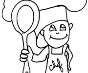 Coloriage et dessins gratuit Petit Cuisinier à imprimer