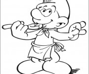 Coloriage Schtroumpf cuisinier
