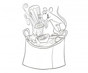 Coloriage une souris cuisinière
