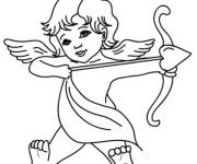 Coloriage Ange cupidon avec arc et fl&egrave;che maternelle