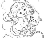 Coloriage Ange d'amour avec motifs